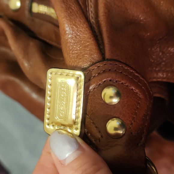 Authentic Coach Madison Maggie Brown Leather Hobo Shoulder Purse - Picture 6 of 17